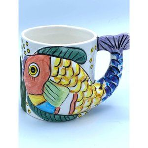 Hand painted Pescada Dimentional Fish Mug 1995/Vintage